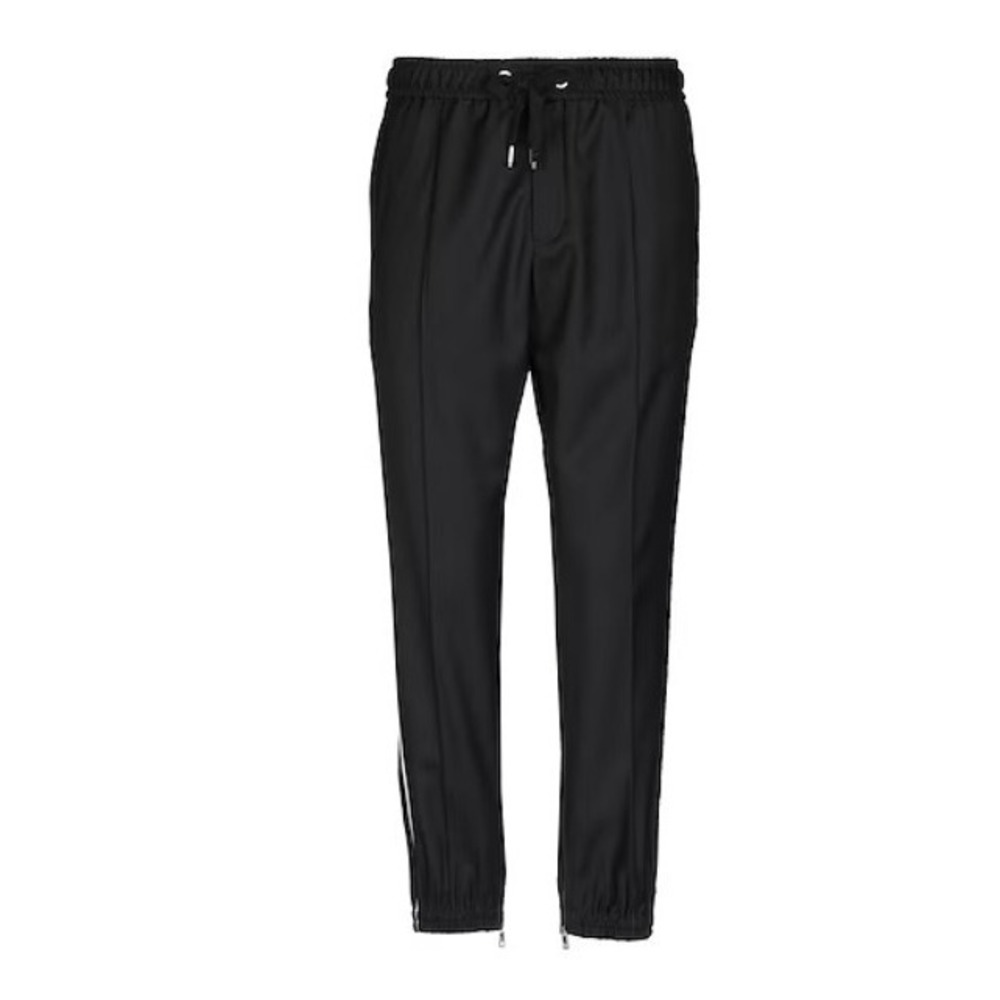 Dolce & Gabbana Mens Black Track Pants 46 Euro/30" U.S. Border Detail $850 Read